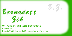 bernadett zih business card